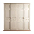 Kleiderschrank 4-türig Creme 240 x 60 x 240 cm MDF rechteckig mit 4 Schubladen