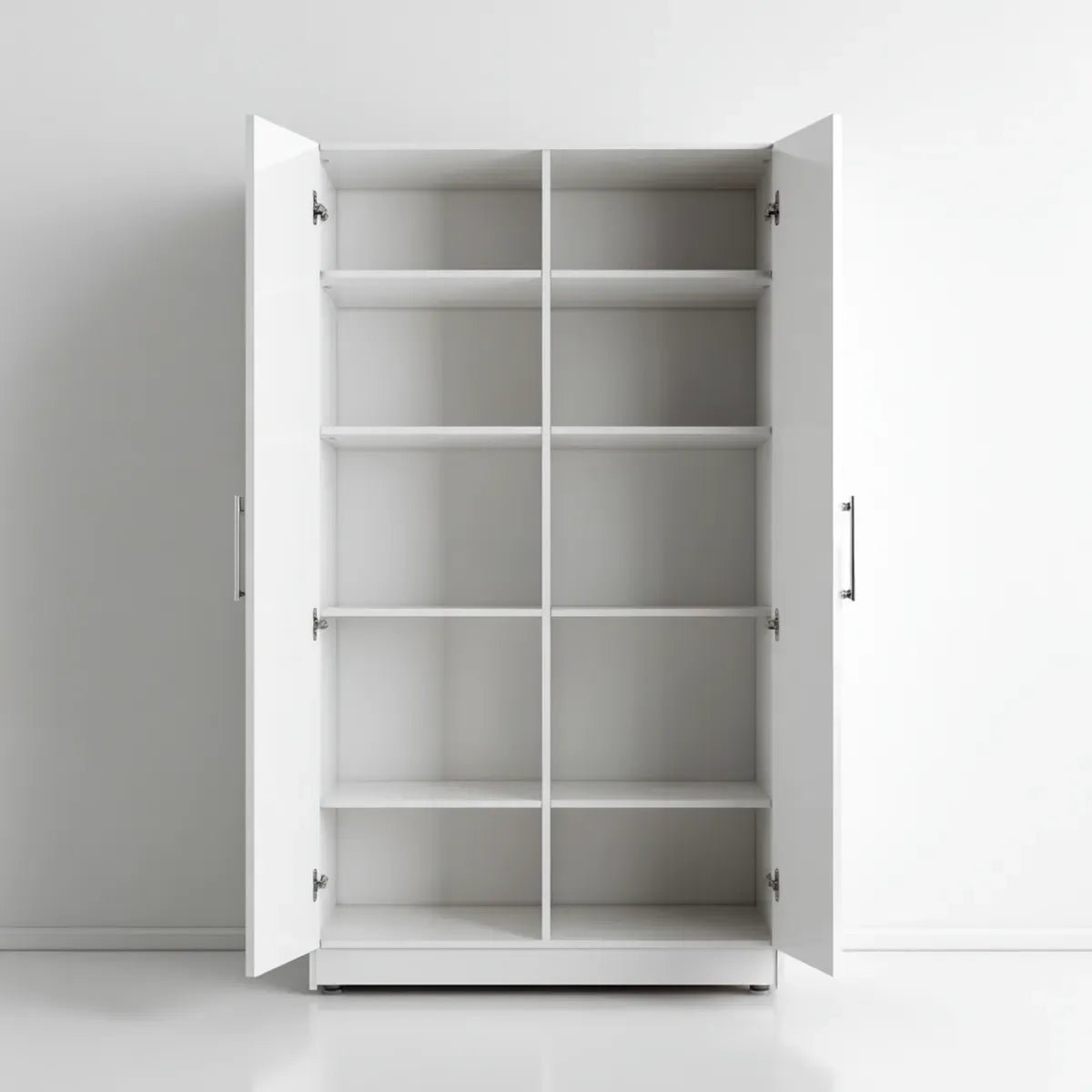 2-türiger Kleiderschrank Weiß 80 x 40 x 180 cm aus melaminharzbeschichteter Spanplatte rechteckig