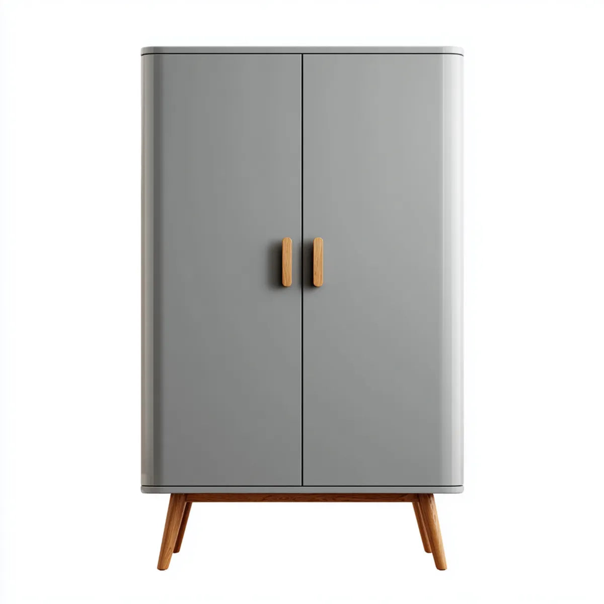 Kleiderschrank Grau 90 x 50 x 180 cm aus MDF-Platte mit Massivholzbeinen rechteckig