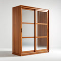 Schiebetürenschrank Walnussbraun 180 x 60 x 200 cm mit Spiegelglas und MDF