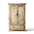 Kleiderschrank 2 Türen 1 Schublade Creme 100 x 50 x 190 cm Massivholz Rechteckig