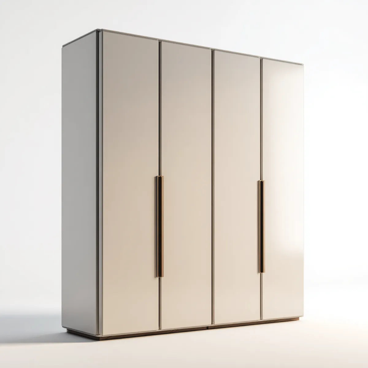 Kleiderschrank mit 4 Drehtüren Beige Grau 200 x 60 x 220 cm aus melaminharzbeschichteter Spanplatte