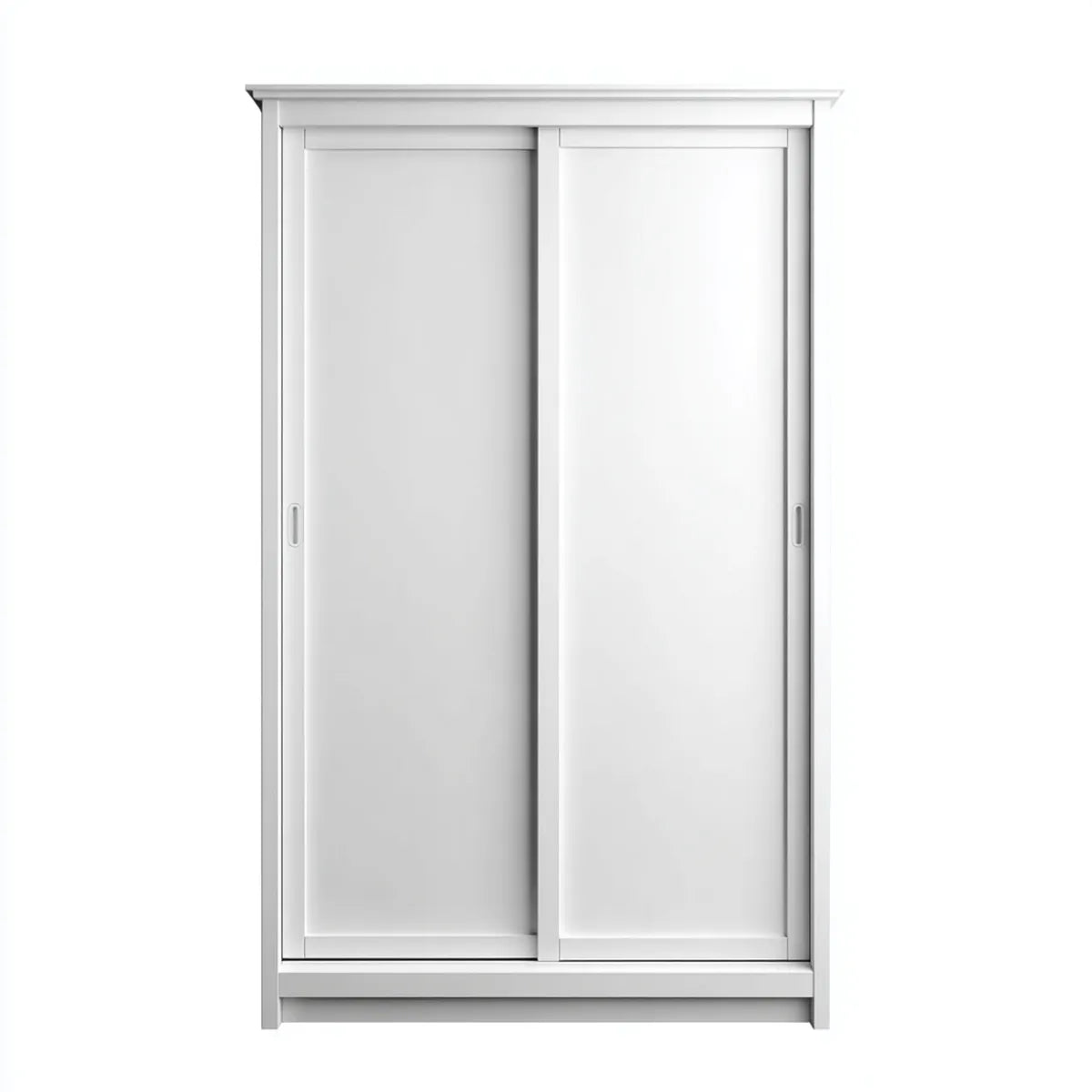 Kleiderschrank mit 2 Schiebetüren Weiß 120 x 60 x 195 cm Kiefernholz und Spanplatte Rechteckig