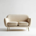 2-Sitzer Sofa Creme 150 x 85 x 82 cm Polyesterbezug mit Stahlbeinen geschwungen