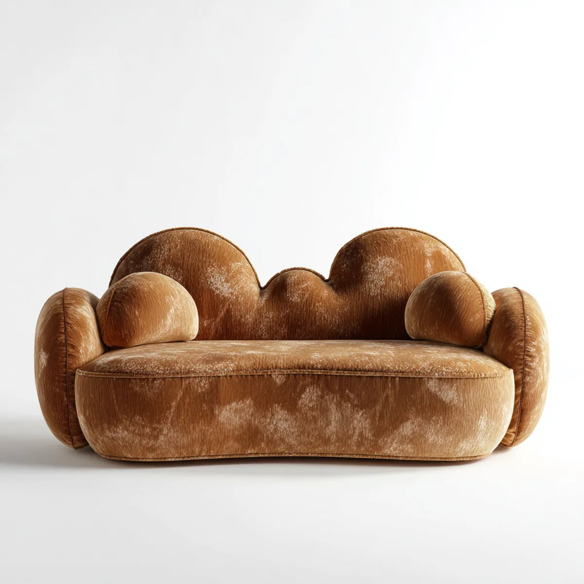 2-Sitzer Sofa Braun 170 x 95 x 82 cm Polyester-Samt Muschelform