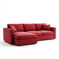 Ecksofa mit Recamiere links Bordeauxrot 260 x 160 cm Polyester L-Form