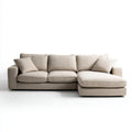 Ecksofa mit Recamiere rechts Beige 280 x 165 x 85 cm Polyester Rechteckig