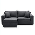 2-Sitzer Ecksofa mit linker Recamiere Dunkelgrau 200 x 140 x 85 cm Polyester Rechteckform