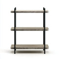 Standregal mit 3 Ablagen Schwarz Grau 60 x 30 x 90 cm Stahl Spanplatte Rechteckig