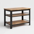 Lagerregal mit 3 Ablagen Braun Schwarz aus Massivholz und Stahl 80 x 40 x 80 cm